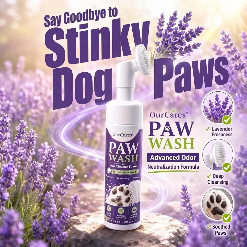 Dog Paw Cleaner Foam No Rinse Silicone Brush Alcohol Free Oat Cica Lavender New